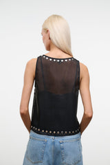 CARA TOP | BLACK STUDS