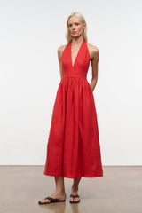 GRAZIA LINEN DRESS | TOMATO