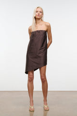 GEORGIA CONVERTIBLE SILK DUPIONI TOP | EARTH