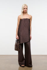 GEORGIA CONVERTIBLE SILK DUPIONI TOP | EARTH