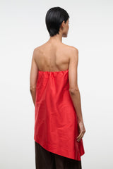 GEORGIA CONVERTIBLE SILK DUPIONI TOP | RED ROSE