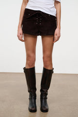 GEO SUEDE SHORT | ESPRESSO