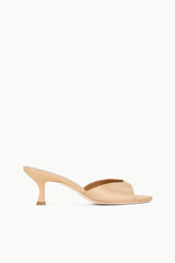 BRIGITTE SATIN MULE | CAMEL