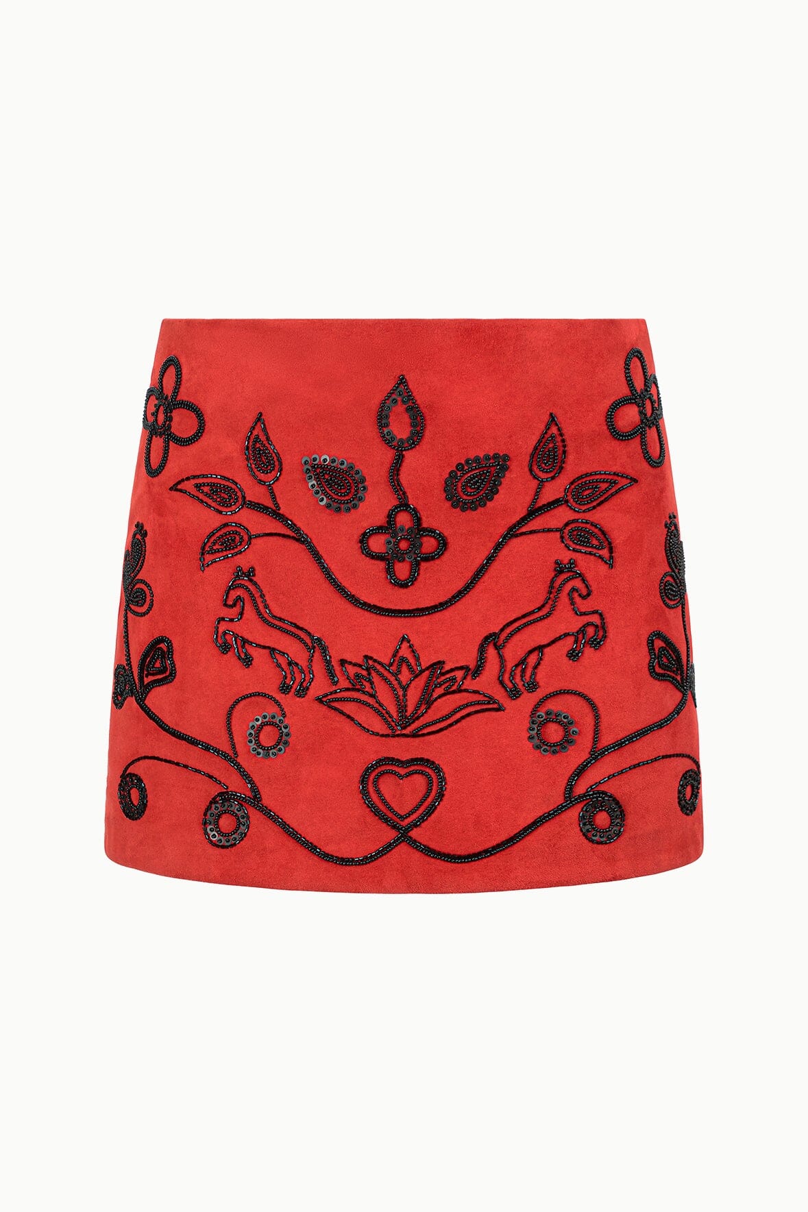 CREST SUEDE SKIRT | CAYENNE BEADED