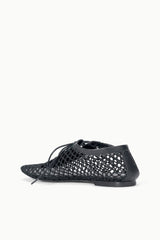 KIT LACE UP FLAT | BLACK