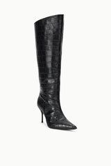 SEBASTIAN HIGH HEEL BOOT | BLACK CROCO