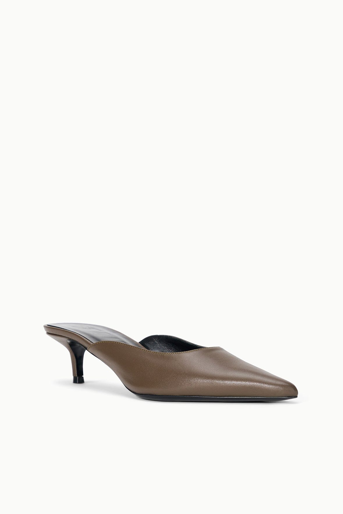 SEBASTIAN KITTEN HEEL MULE | TRUFFLE