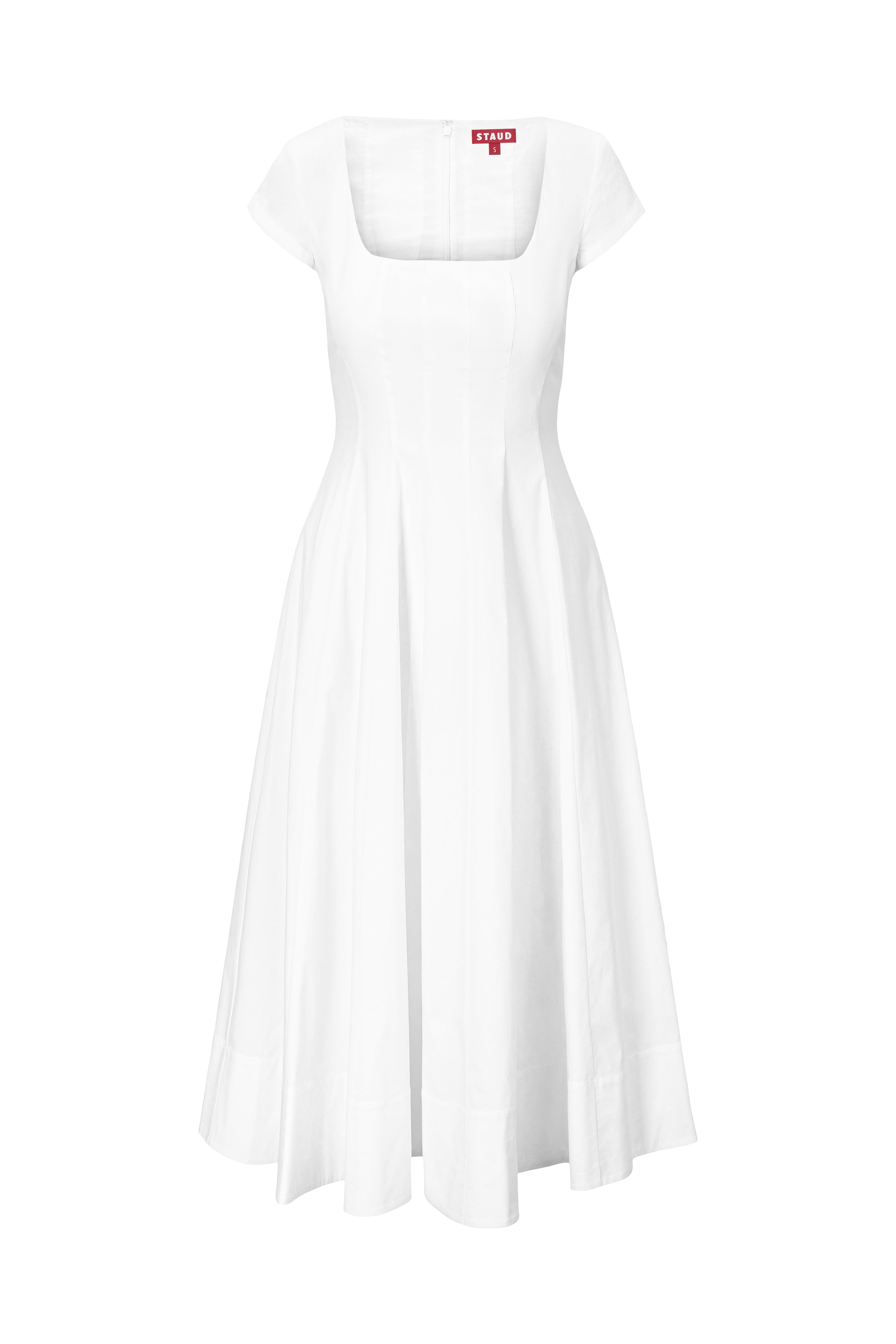 SHORT SLEEVE WELLS DRESS | WHITE