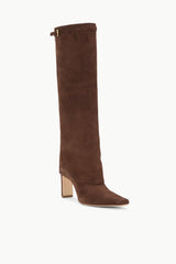 WALLY FOLDOVER HIGH HEEL BOOT | MAHOGANY SUEDE
